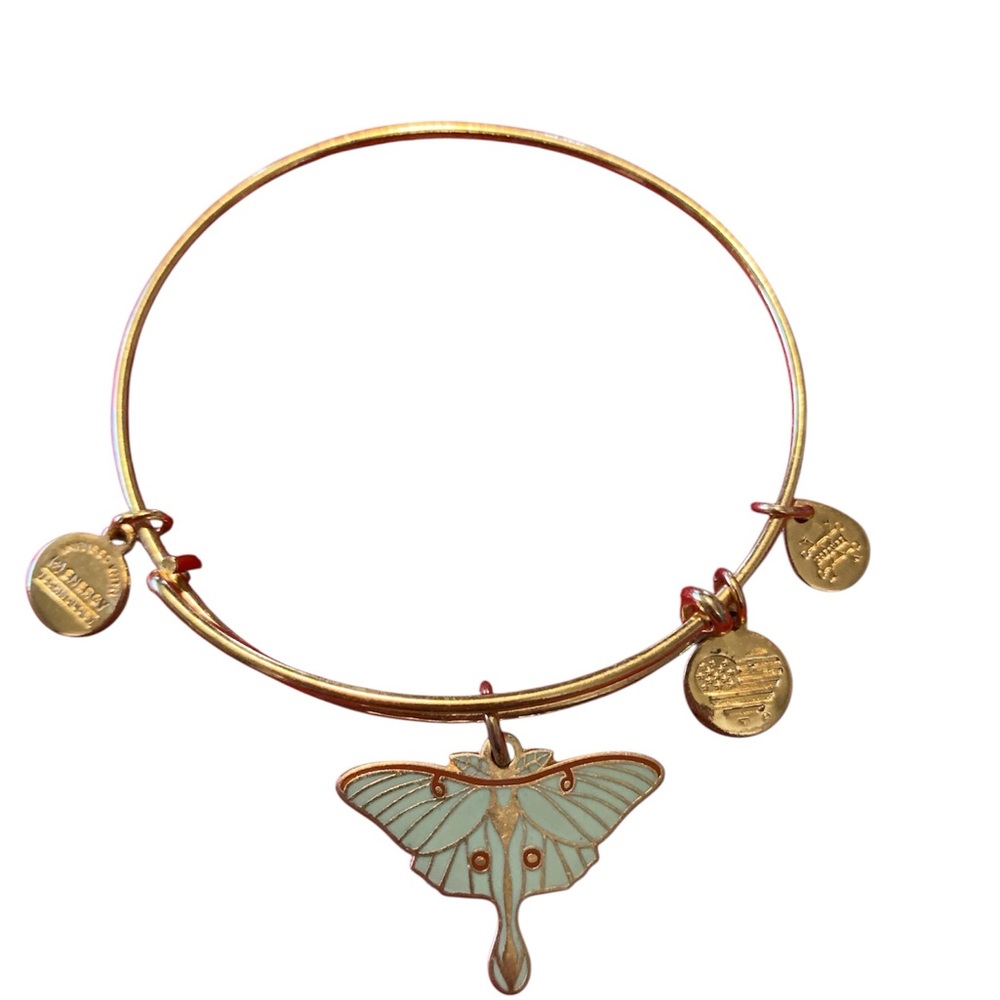 Alex and Ani Gold Butterfly Charm Bracelet